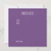 Elegant Invitation Mauve Paars Jewel Silver Black Kaart (Achterkant)