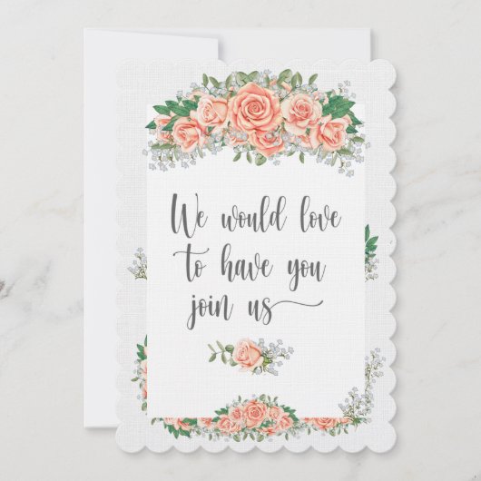 Elegant Invitation on Linen Stock Kaart (Voorkant)