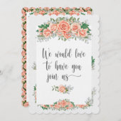 Elegant Invitation on Linen Stock Kaart (Voorkant / Achterkant)