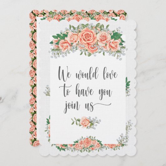 Elegant Invitation on Linen Stock Kaart (Voorkant / Achterkant)