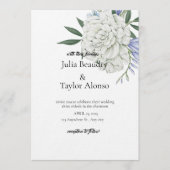 Elegant Invitation with One Big White Rose | Minim Kaart (Voorkant)