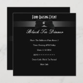 Elegant Invite Fundraiser Formal Black Stropdas Kaart (Voorkant / Achterkant)
