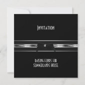 Elegant Invite Fundraiser Formal Silver Black Stro Kaart (Achterkant)