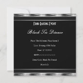 Elegant Invite Fundraiser Formal Silver Black Stro Kaart (Voorkant)