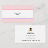 Elegant Ipanema Roze strips op wit Visitekaartje (Voorkant / Achterkant)