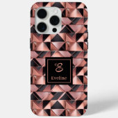 Elegant iPhone Case Rose Gold Geometric Metallic (Achterkant)