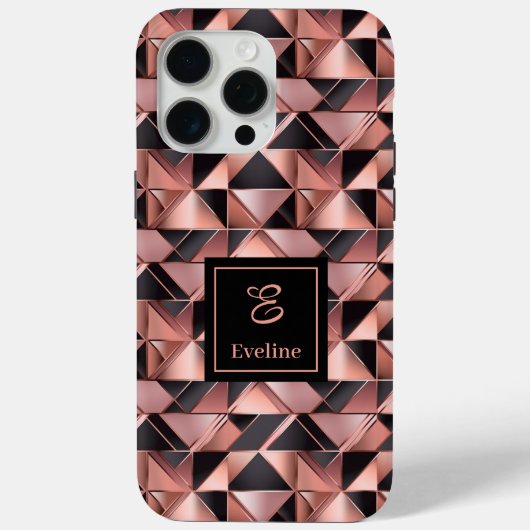 Elegant iPhone Case Rose Gold Geometric Metallic (Achterkant)