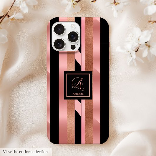 Elegant iPhone Case Rose Gold Geometric Metallic