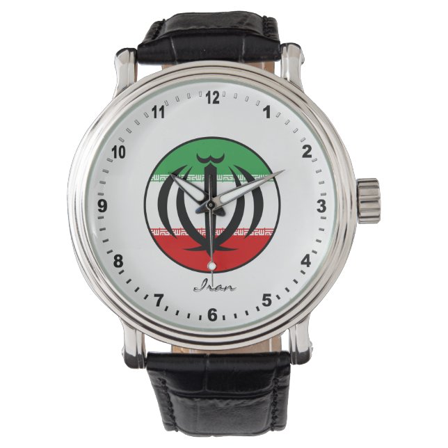 Elegant Iran Watch & Iranian Flag/Teheran Horloge (Voorkant)