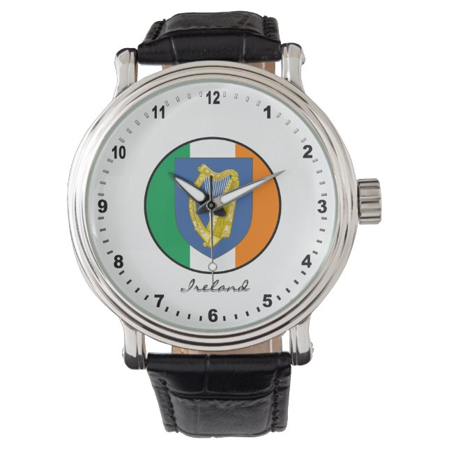 Elegant Ireland Watch & Irish Flag / St. Patricks Horloge (Voorkant)