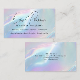 Elegant Iridescent Blue Purple Holographic Visitekaartje