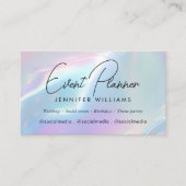 Elegant Iridescent Blue Purple Holographic Visitekaartje (Voorkant)