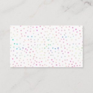 Elegant Iridescent Confetti Stip White Design Visitekaartje