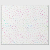 Elegant Iridescent Glitter Stippen White Design Cadeaupapier (Vlak)