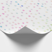 Elegant Iridescent Glitter Stippen White Design Cadeaupapier (Hoek)