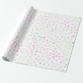 Elegant Iridescent Glitter Stippen White Design Cadeaupapier (Uitgerold)