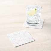 Elegant Iridescent Glitter Stippen White Design Kartonnen Onderzetters (Insitu)