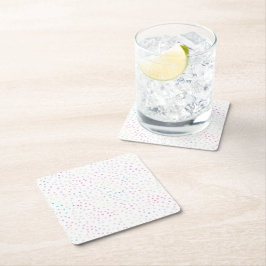 Elegant Iridescent Glitter Stippen White Design Kartonnen Onderzetters (Insitu)