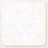 Elegant Iridescent Glitter Stippen White Design Kartonnen Onderzetters (Voorkant)