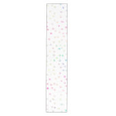 Elegant Iridescent Glitter Stippen White Design Medium Tafelloper (Voorkant)