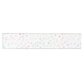 Elegant Iridescent Glitter Stippen White Design Medium Tafelloper (Horizontaal)