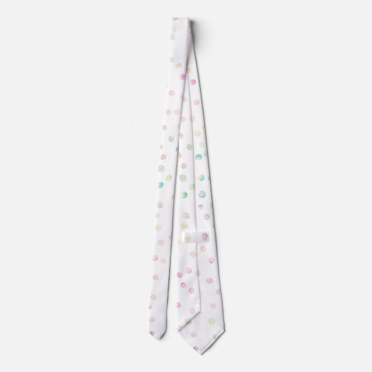 Elegant Iridescent Glitter Stippen White Design Stropdas (Achterkant)