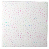 Elegant Iridescent Glitter Stippen White Design Tegeltje (Voorkant)