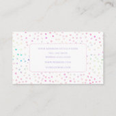 Elegant Iridescent Glitter Stippen White Design Visitekaartje (Achterkant)