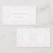 Elegant Iridescent Glitter Stippen White Design Visitekaartje (Voorkant / Achterkant)