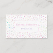 Elegant Iridescent Glitter Stippen White Design Visitekaartje (Voorkant)