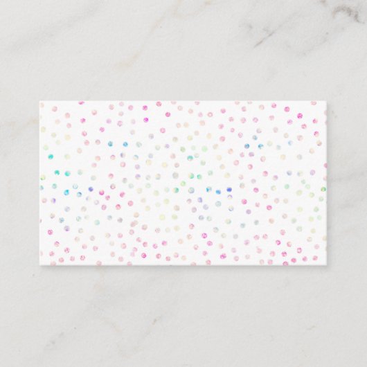 Elegant Iridescent Glitter Stippen White Design Visitekaartje (Voorkant)
