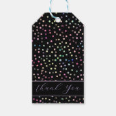 Elegant Iridescent Glitter Stippen - Zwart design Cadeaulabel (Voorkant)