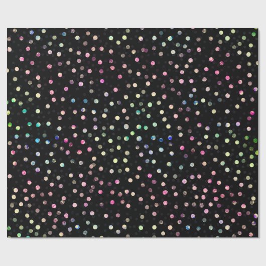 Elegant Iridescent Glitter Stippen - Zwart design Cadeaupapier (Vlak)