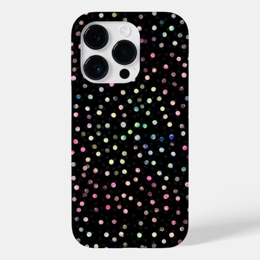 Elegant Iridescent Glitter Stippen - Zwart design Case-Mate iPhone Case (Achterkant)