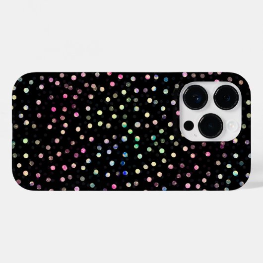 Elegant Iridescent Glitter Stippen - Zwart design Case-Mate iPhone Case (Achterkant (horizontaal))