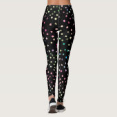 Elegant Iridescent Glitter Stippen - Zwart design Leggings (Achterkant)