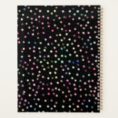 Elegant Iridescent Glitter Stippen - Zwart design Planner (Achterkant)