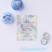 Elegant Iridescent Holographic Agate Gold Marble Flyer (Enkel)