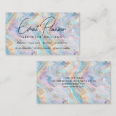 Elegant Iridescent Holographic Agate Marble Visitekaartje (Voorkant / Achterkant)