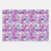 Elegant Iridescent Pink Faux Glas in lood Patroon Inpakpapier Vel (Voorkant)