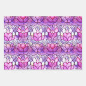 Elegant Iridescent Pink Faux Glas in lood Patroon Inpakpapier Vel (Voorkant)