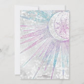 Elegant Iridescent Sun Moon Mandala Silver Design Kaart (Achterkant)