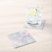 Elegant Iridescent Sun Moon Mandala Silver Design Kartonnen Onderzetters (Insitu)