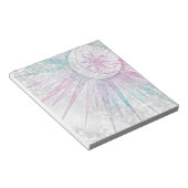 Elegant Iridescent Sun Moon Mandala Silver Design Notitieblok (Schuin)