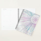 Elegant Iridescent Sun Moon Mandala Silver Design Planner (Display)