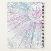 Elegant Iridescent Sun Moon Mandala Silver Design Planner (Achterkant)