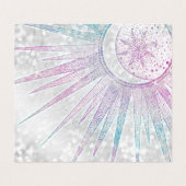 Elegant Iridescent Sun Moon Mandala Silver Design Visitekaartje (Binnenkant ongevouwen)