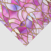 Elegant Iridiscerende Roze Nep Gebrandschilderd Gl Tissuepapier (Detail)
