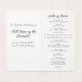 Elegant Iris begrafenis orde van dienst programma (Binnenkant ongevouwen)