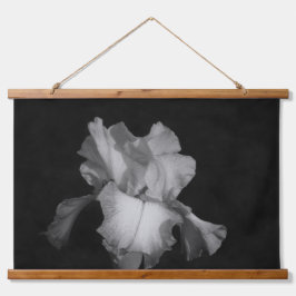 Elegant Iris Black White Floral Foto Hangend Wandkleed